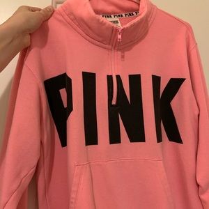 Like New PINK VS Three Quarter Zip Up Sweatshirt